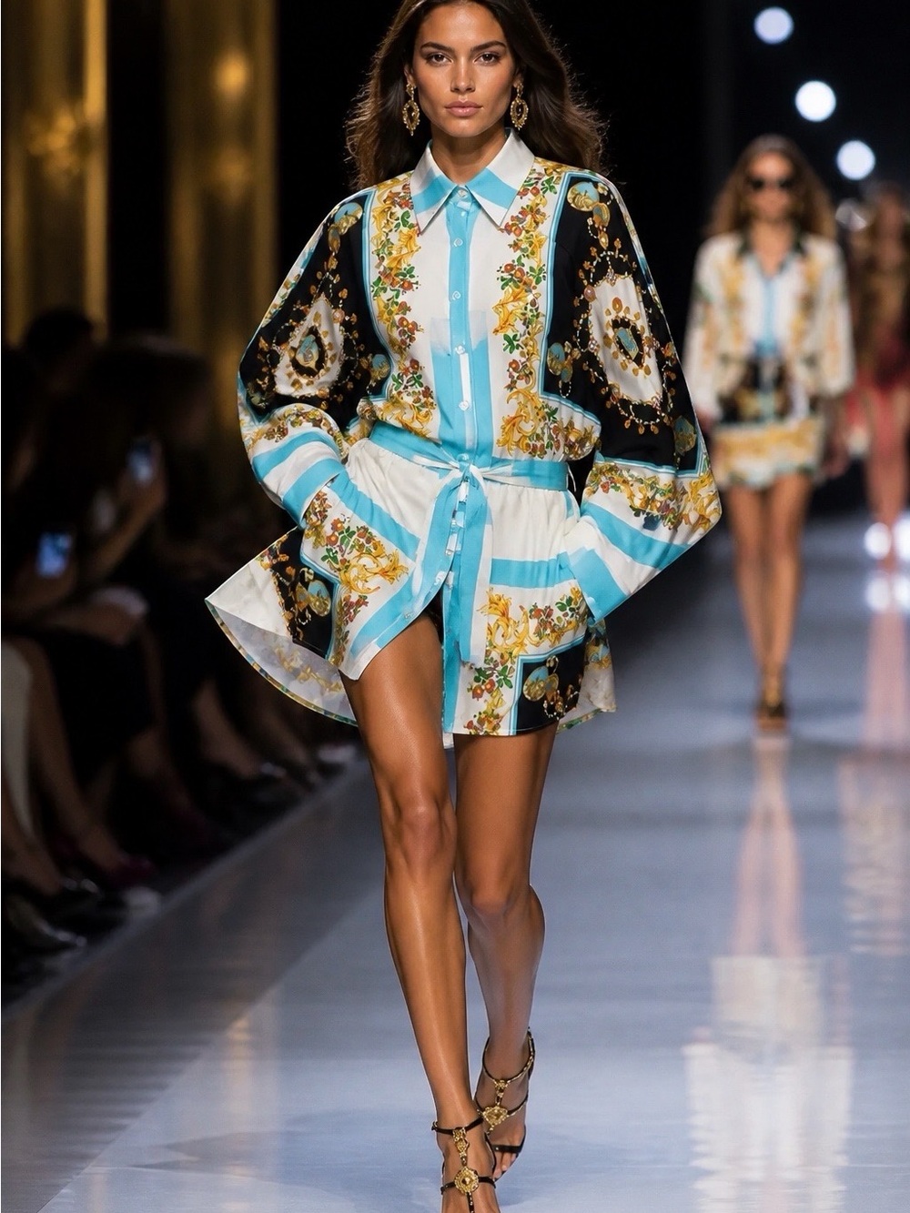 Beulah Floral Baroque Print oversized Top